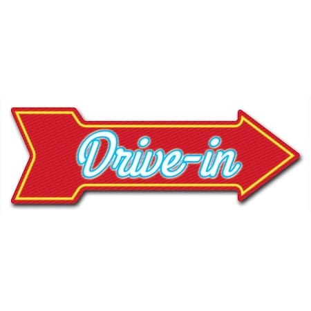 Signmission Drive In Arrow Decal Funny Home Decor 18in Wide D-A-999887